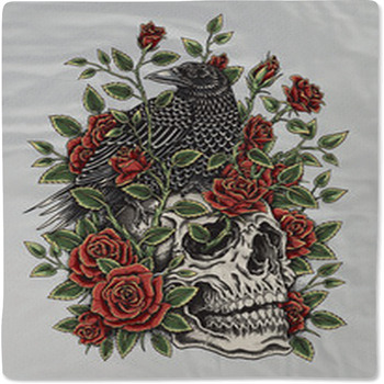 Crow Roses And Skull Tattoo Design Baby Blanket