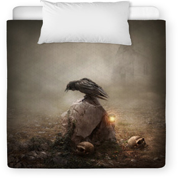 Crow Sitting On A Gravestone Toddler Comforter