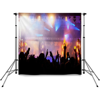 Crowd At Concert Pole Pocket Backdrop