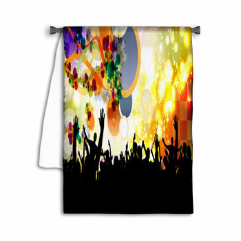 Crowd Of Dancing People. Vector Towel