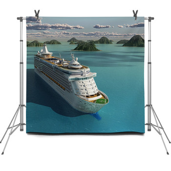 Cruise Ship In The Sea Fleece Backdrop