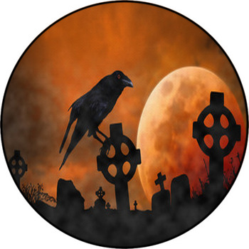 Cuervo En Cementerio Round Rug