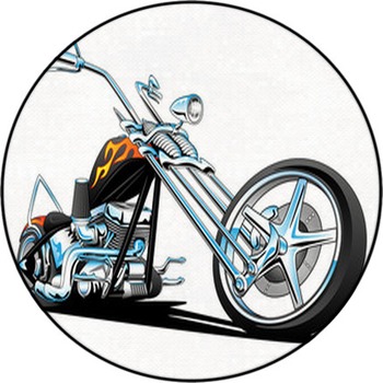 Custom American Chopper Motorcycle Vector Round Rug