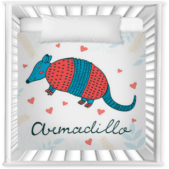 Cute Armadillo Character Baby Crib Comforter