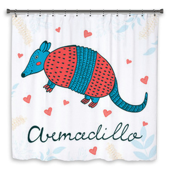 Cute Armadillo Character Custom Size Shower Curtain