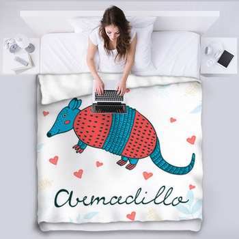 Cute Armadillo Character Fleece Blanket