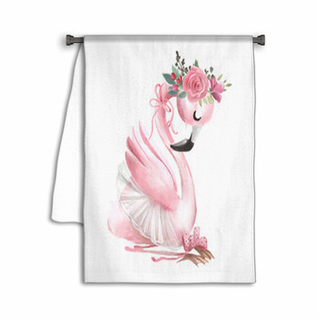 Cute Ballerina Ballet Girl Baby Flamingo With Towel