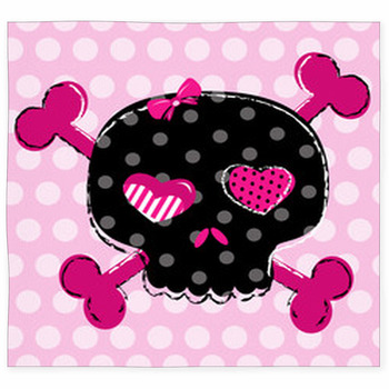 Cute Black Skull With Heart Eyes Custom Size Floor Mat
