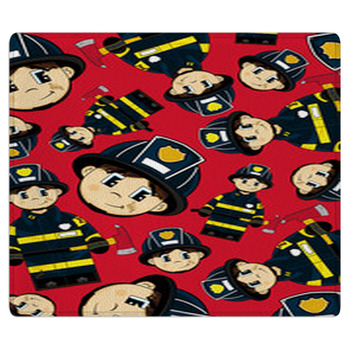 Cute Cartoon Fireman Firefighter With Axe Bath Mat