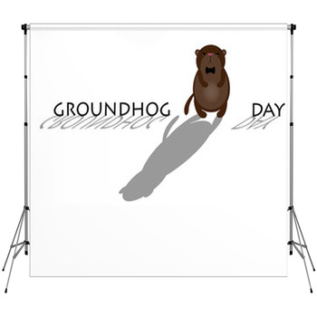 Cute Cartoon Groundhog Custom Size Backdrop