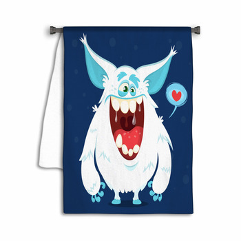 Cute Cartoon Monster Yeti Vector Bigfoot Character Towel