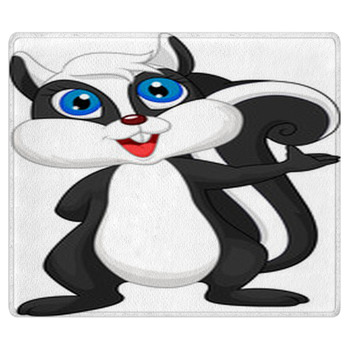 Cute Cartoon Skunk Waving Area Rug