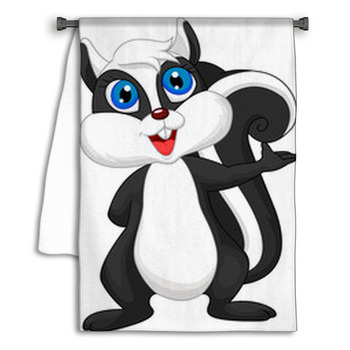 Cute Cartoon Skunk Waving Towel
