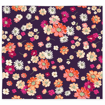 Cute Ditsy Floral On Deep Purple Custom Size Floor Mat