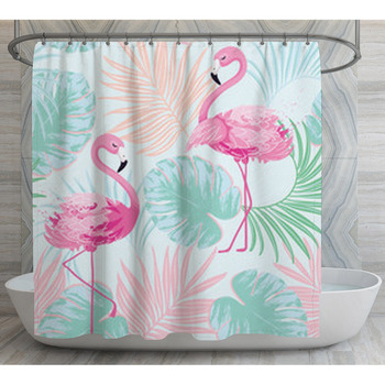 Cute Flamingo Vector Illustration Shower Curtain