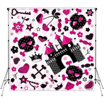 Cute Girlish Aggressive Pattern Custom Size Backdrop