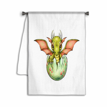 Cute Little Just Newborn Dragon In Egg With Two Towel
