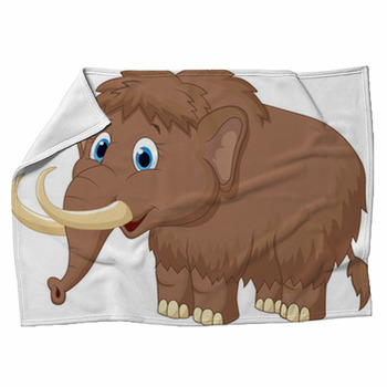 Cute Mammooth Cartoon Fleece Blanket