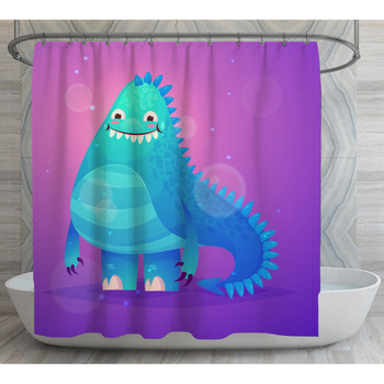 Cute Monster Set For Halloween Shower Curtain