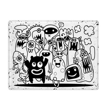 Cute Monster Set Hand Drawing Cute Doodle Bath Mat