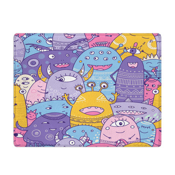 Cute Monsters Crowd Seamless Pattern In Boho Bath Mat