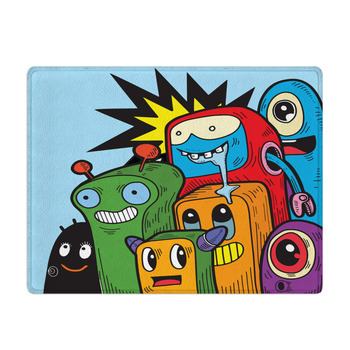 Cute Monsters Doodles Bath Mat