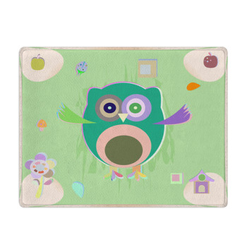 Cute Owl Card Baby Girl Arrival Announcement Bath Mat