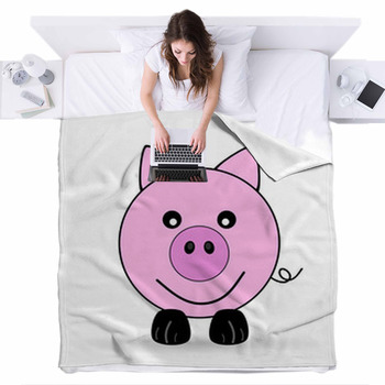 Pig Fleece Blanket Throws Free Personalization