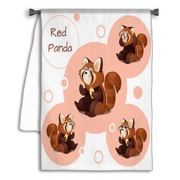 Cute Red Panda With Nuts Towel