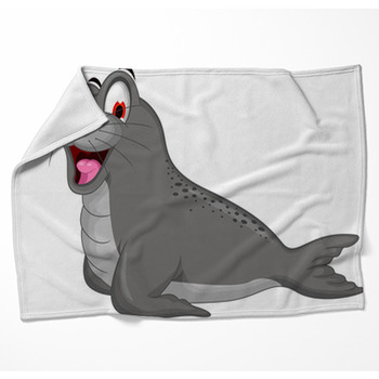 Cute Seal Cartoon Woven Throw Blanket