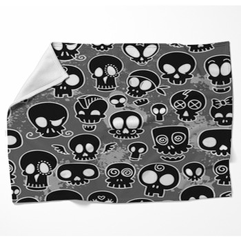Cute Skulls Pattern Woven Throw Blanket