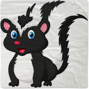 Cute Skunk Cartoon Baby Blanket