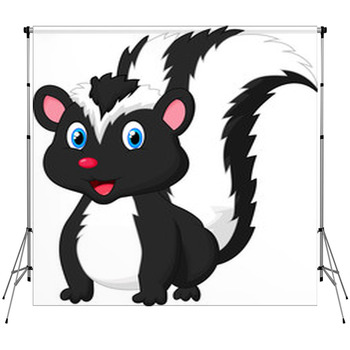 Cute Skunk Cartoon Fleece Backdrop