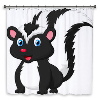 Cute Skunk Cartoon Shower Curtain