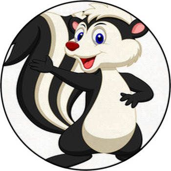 Cute Skunk Cartoon Waving Hand Round Rug
