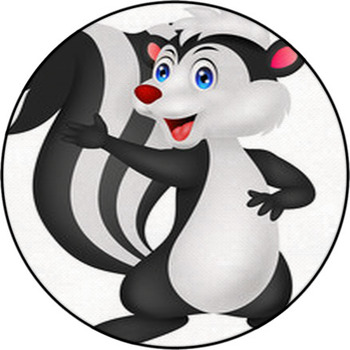 Cute Skunk Cartoon Waving Hand Round Rug