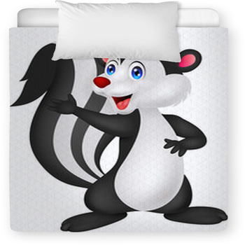 Cute Skunk Cartoon Waving Hand Toddler Duvet