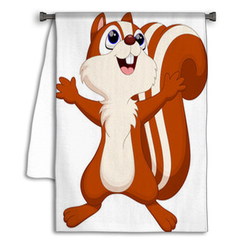 Cute Squirrel Cartoon Towel
