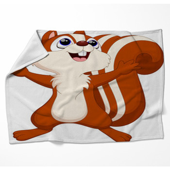 Cute Squirrel Cartoon Woven Throw Blanket