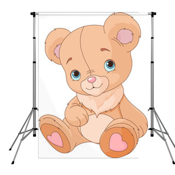 Cute Teddy Bear Pole Pocket Backdrop