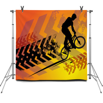 Cyclist Abstract Background Vector Fleece Backdrop