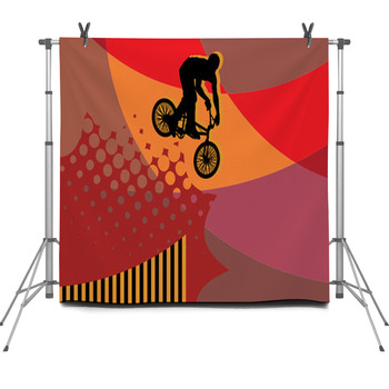 Cyclist Abstract Background Vector Fleece Backdrop