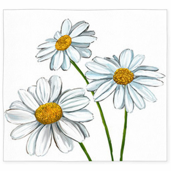Daisy Vector Illustration Hand Custom Size Floor Mat