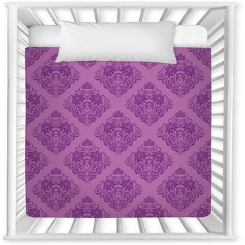 Damask Seamless Floral Pattern Baby Crib Comforter