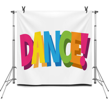 Dance Cartoon Style Hand Lettering Fleece Backdrop