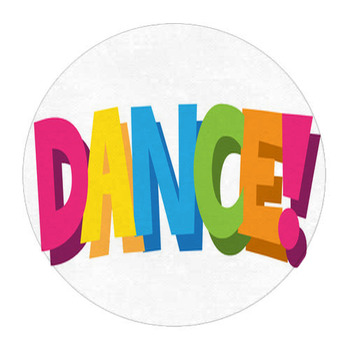 Dance Cartoon Style Hand Lettering Banner Round Rug