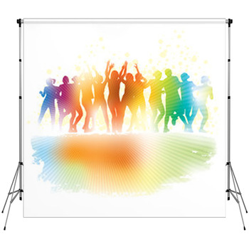 Dancing Crowd Fleece Backdrop