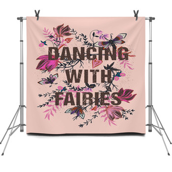 Dancing With Fairies Written Print Fleece Backdrop
