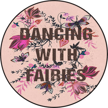 Dancing With Fairies Written Print Graphic Round Rug