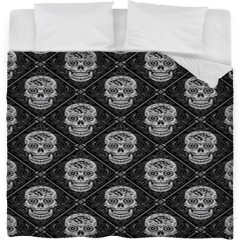 Day Of The Dead Seamless Pattern Fleece Bed Blanket